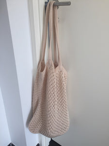 KNITTED SHOPPING BACK - KHAKI - 37X37 CM