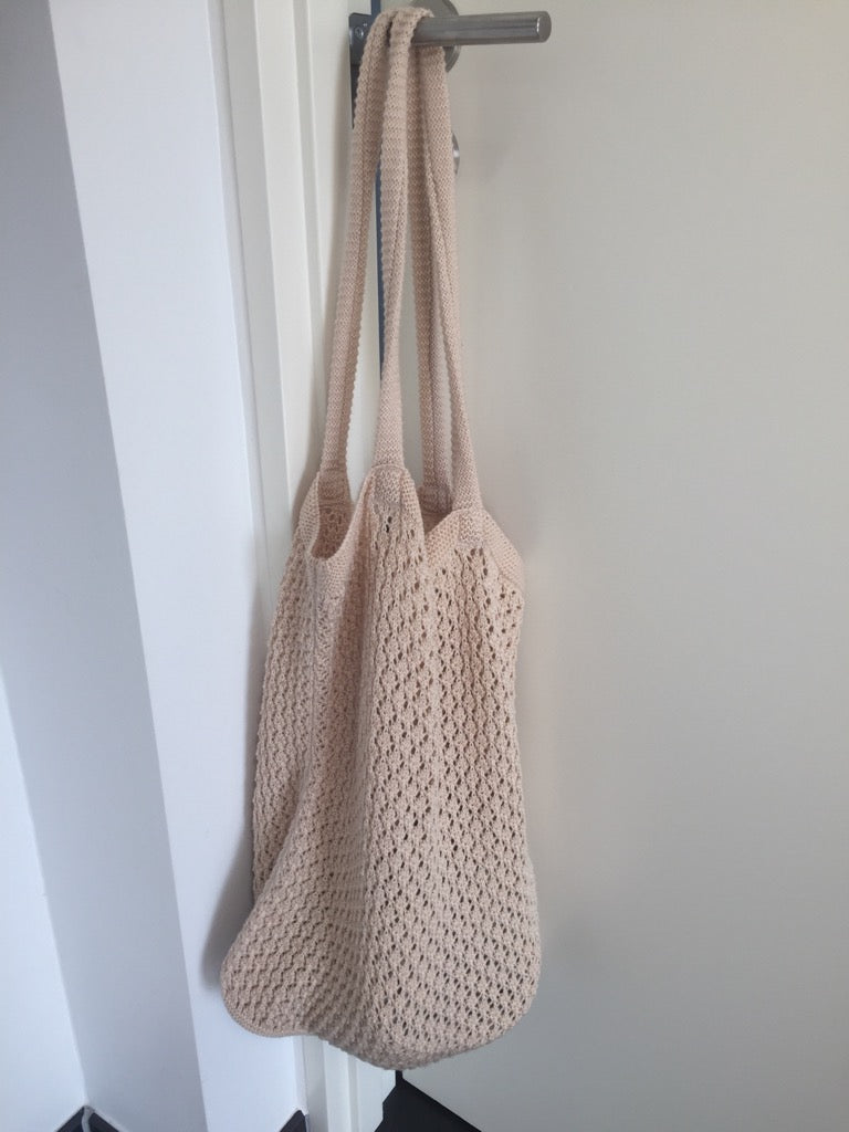 VAREPRØVE - STRIKKET NET - BEIGE - 37X37 CM