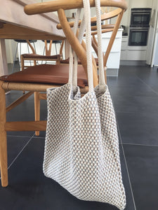 KNITTED SHOPPING BACK - KHAKI - 37X37 CM