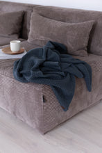 KNITTED PLAID - CRYSTAL - DARK GRAY - 140x160CM