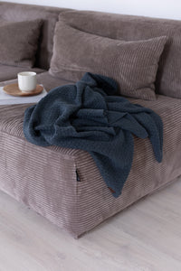 KNITTED PLAID - CRYSTAL - DARK GRAY - 140x160CM