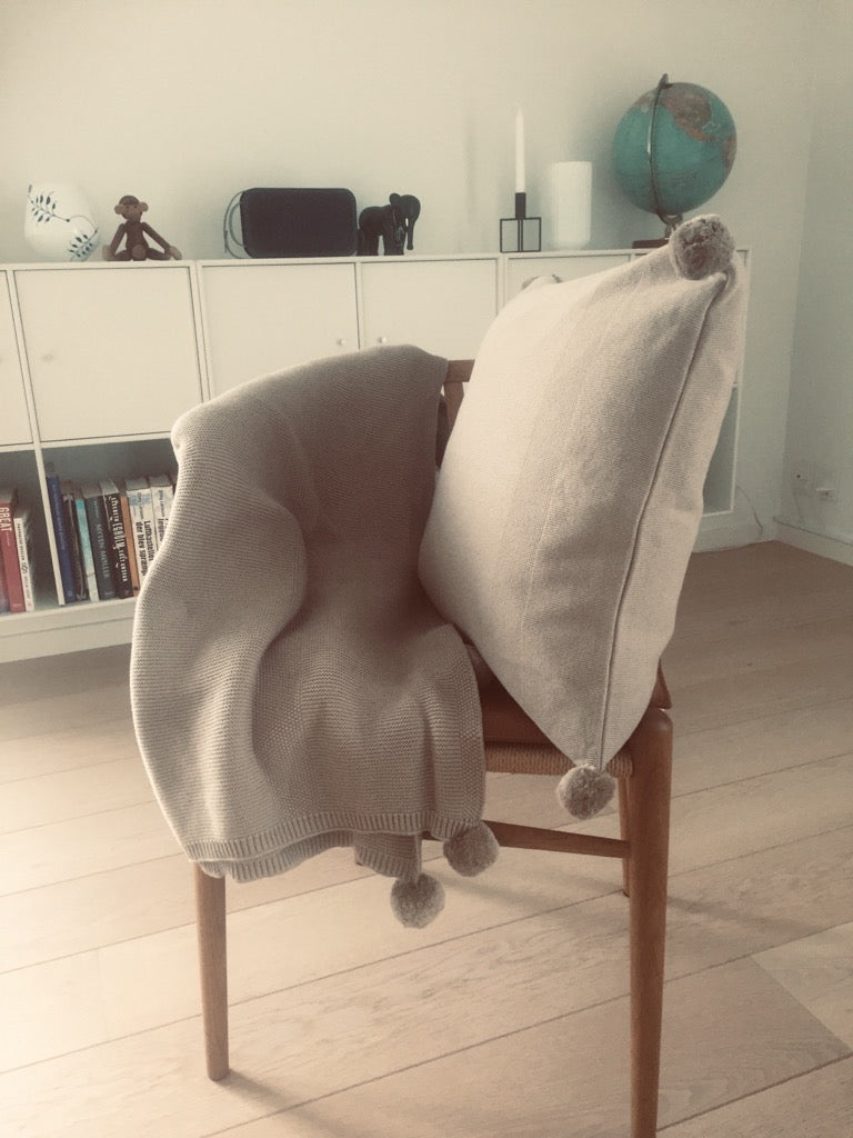 KNITTED PLAID - CRYSTAL - DARK GRAY - 140x160CM