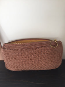 KNITTED CLUTCH - TOTE - ROSE - 22X11X5 CM