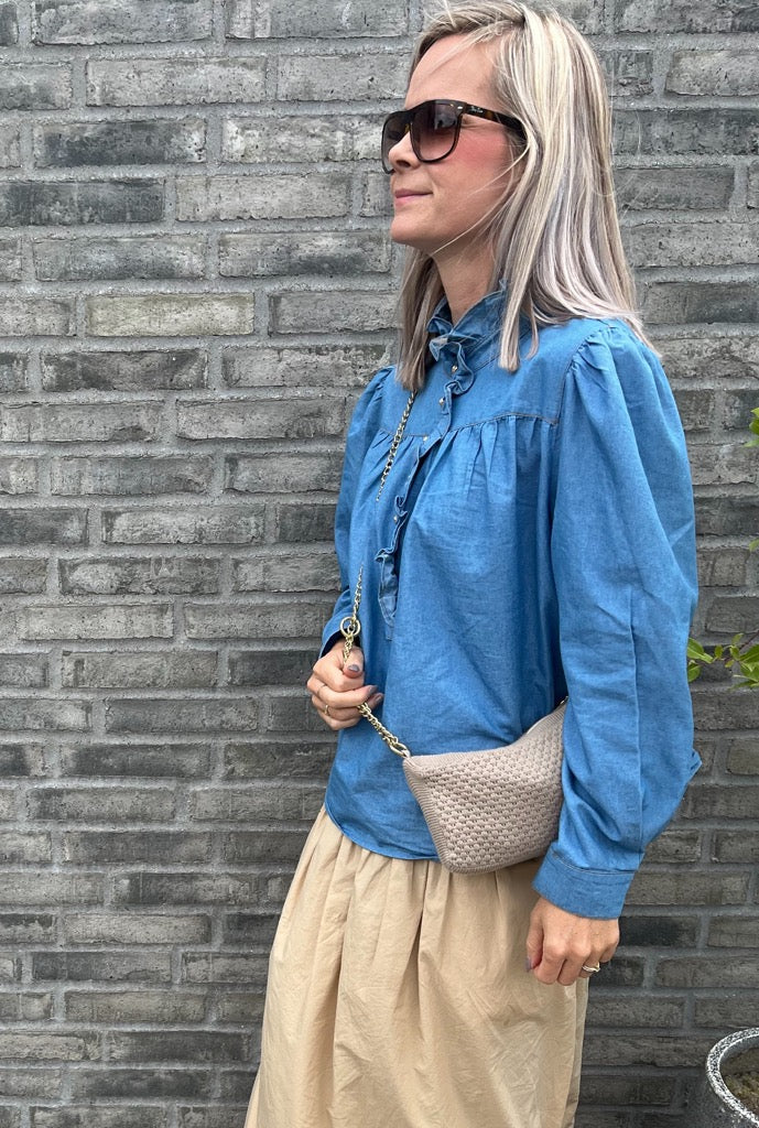 LIMITED EDITION - KNITTED CLUTCH - CROSS-BODY CHAIN ​​- 22x11x5CM - KHAKI