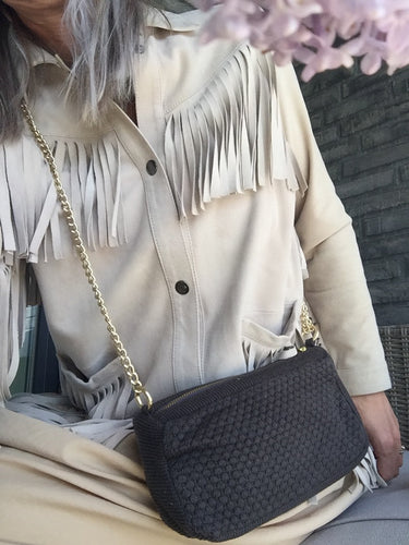 LIMITED EDITION - KNIT CLUTCH - CROSS-BODY CHAIN ​​- 22x11x5CM - DARK GRAY