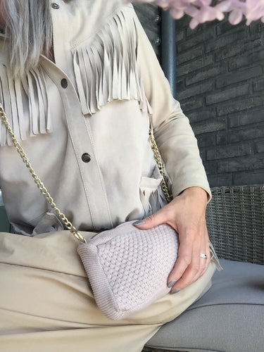 LIMITED EDITION - KNITTED CLUTCH - CROSS-BODY CHAIN ​​- 22x11x5CM - HUSTED VIOLET