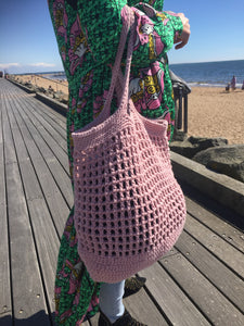 GET A PIECE - HAND CROCHETED BAG - 35X35CM - LIGHT RED