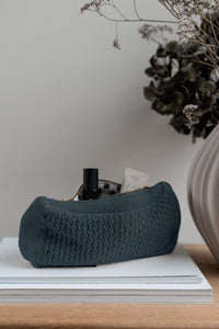 PHOTO SAMPLE - KNITTED CLUTCH - DARK GRAY - 22X11X5CM