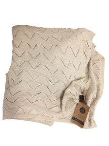 KNITTED PLAID - MOUNTAIN - BEIGE MELANGE - 140x160cm