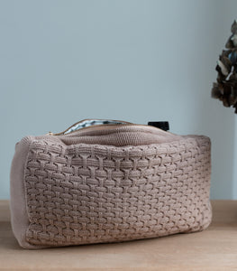 KNITTED TOILET BAG - TOTE - ROSE - 30X22X11 CM