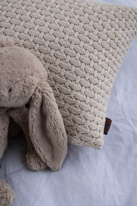 KNITTED CUSHION - SQUARE - BEIGE - 60x40CM