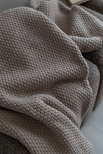 STRIKKET PLAID - RHOMB - KHAKI - 140x160CM