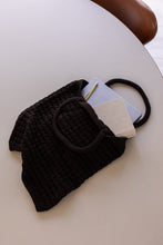 KNITTED SHOPPING BACK - IRON/PINK - 37X37 CM