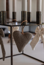 STRIKKET HJERTE - 8X10CM - STOR - GINGER SNAP