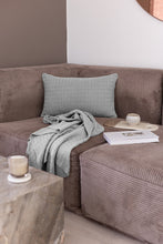 NYHED - STRIKKET PUDE 60X40CM - WAVE - MED GREY MELANGE