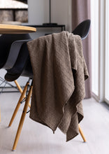 NYHED - STRIKKET PLAID 140X160CM - WAVE - GINGER SNAP
