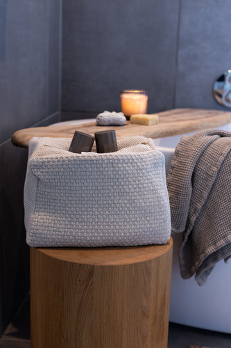 KNITTED TOILET BAG - TOTE - ROSE - 30X22X11 CM - LARGE