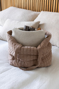 KNITTED TOILET BAG - TOTE - ROSE - 30X22X11 CM - LARGE