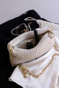 LIMITED EDITION - KNIT CLUTCH - CROSS-BODY CHAIN ​​- 22x11x5CM - EARTH BROWNN