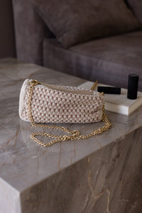 LIMITED EDITION - KNIT CLUTCH - CROSS-BODY CHAIN ​​- 22x11x5CM - EARTH BROWNN