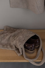 KNITTED SHOPPING BACK - KHAKI - 37X37 CM