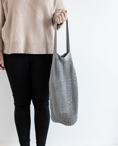 STRIKKET TOTE BAG - GREY - 37x37CM