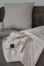 1 PIECE - RETURN ITEM - KNITTED PLAID - MOUNTAIN - BEIGE MELANGE - 140x160CM