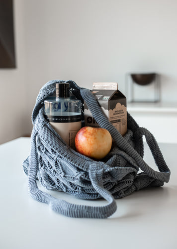 KNITTED SHOPPING BAG - GINGER SNAP - 37X37 CM
