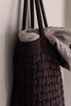 KNITTED SHOPPING BACK - IRON/PINK - 37X37 CM