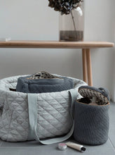 KNITTED TOILET BAG - TOTE - ROSE - 30X22X11 CM