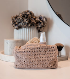 KNIT CLUTCH - LULU - BEIGE - 19X11X5 CM