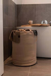 STRIKKET ALL ROUND KURV - KHAKI - 55X38 CM (VAREPRØVE)