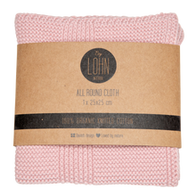 STRIKKET KLUD - ROSE - 25x25 CM (2 STK)