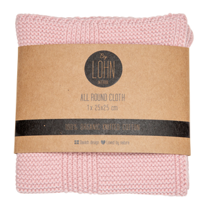 STRIKKET KLUD - ROSE - 25x25 CM (2 STK)