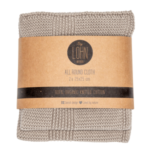 STRIKKET ALL ROUND KLUD - KHAKI - 25x25 CM (2 STK)
