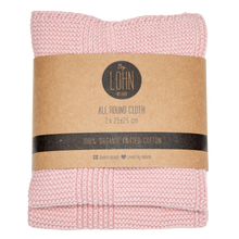 NEW COLOR - KNITTED ALL ROUND CLOTH - ROSE - 25x25 CM (2 PCS)