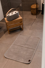 GIFT SET - KNITTED TOILET PAPER HOLDER + BATH MAT 150x80 CM - GRAY MELANGE