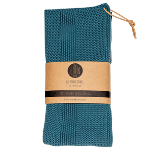 KNITTED TOWEL - PETROL - 35X50 CM (1 PCS)