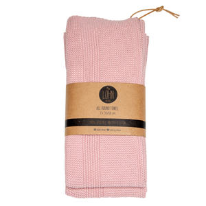 GAVESÆT -  1X OPVASKEBØRSTE + 2 X HÅNDKLÆDE + 2X KLUDE - LIGHT PINK