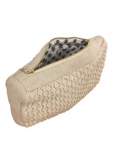 FEW PIECES - KNITTED CLUTCH - TOTE - BEIGE MELANGE - 22X11X5 CM