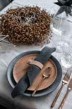 GIFT SET - 4X NAPKINS - DARK GRAY + 4X NAPKIN RINGS 