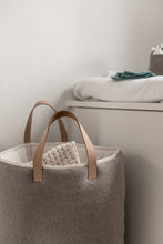 KNITTED STORAGE BASKET - NATURAL - 30x30 CM