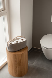 STRIKKET TOILETPAPIRSHOLDER - GREY MELANGE - 15 CM