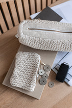 FEW PIECES - KNITTED CLUTCH - TOTE - BEIGE MELANGE - 22X11X5 CM