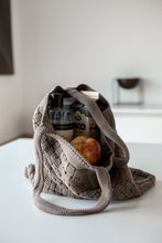 KNITTED SHOPPING BAG - GINGER SNAP - 37X37 CM